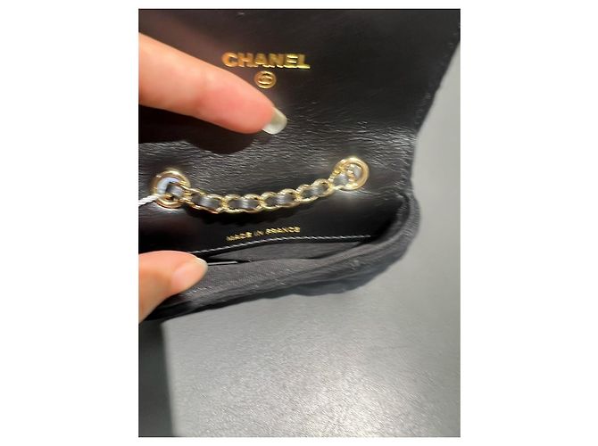 Borsa a cintura micro mini in tessuto jersey trapuntato nero Chanel - vista 5