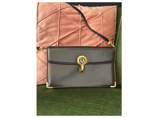 Borsa a mano Christian Dior in pelle marrone - vista 2