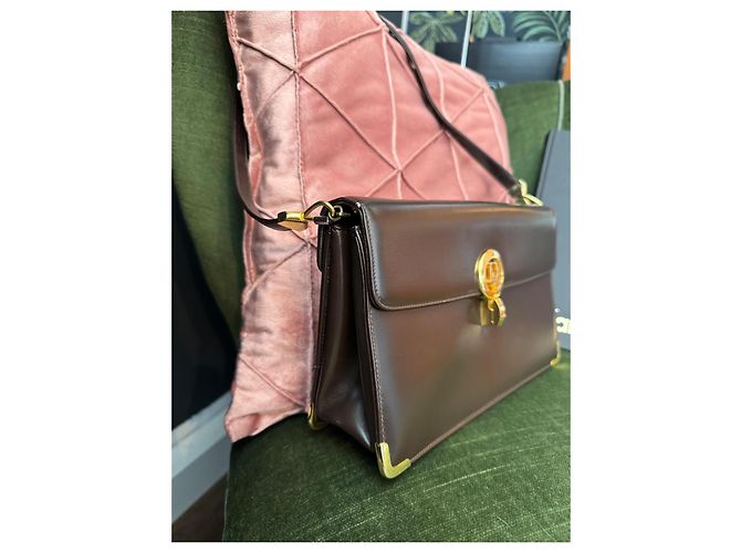Borsa a mano Christian Dior in pelle marrone - vista 4