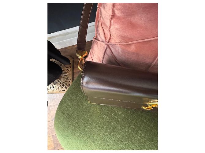 Borsa a mano Christian Dior in pelle marrone - vista 6