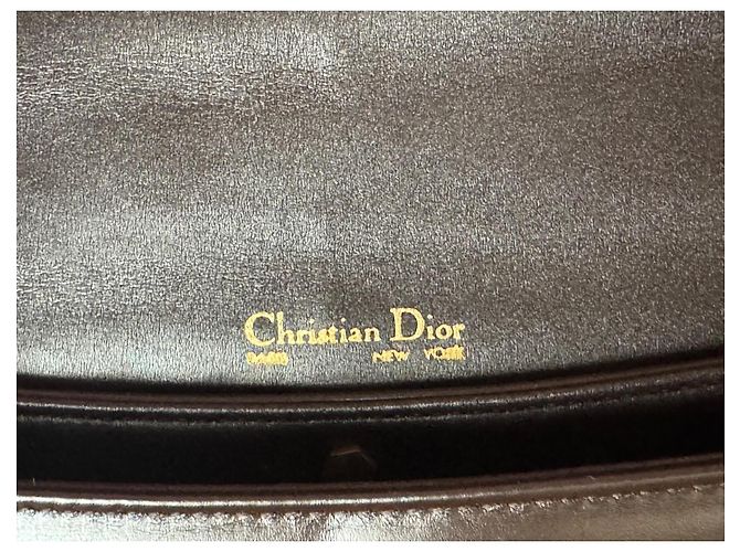 Borsa a mano Christian Dior in pelle marrone - vista 8
