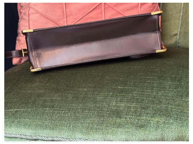 Borsa a mano Christian Dior in pelle marrone - vista 9