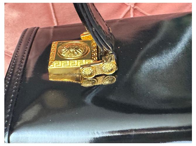 Gianni Versace Borsa Vanity Sunburst di Versace Nero - vista 7