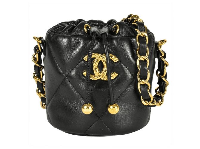 CHANEL Mini Borsa a Spalla Matelassé con Catena Nero - vista 2