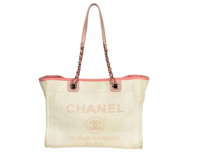 Chanel Deauville MM Kettentasche Pink Beige - Ansicht 2