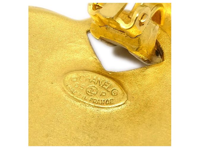Chanel Vintage CC Heart Clip-On Metal Small D'oro - vista 4