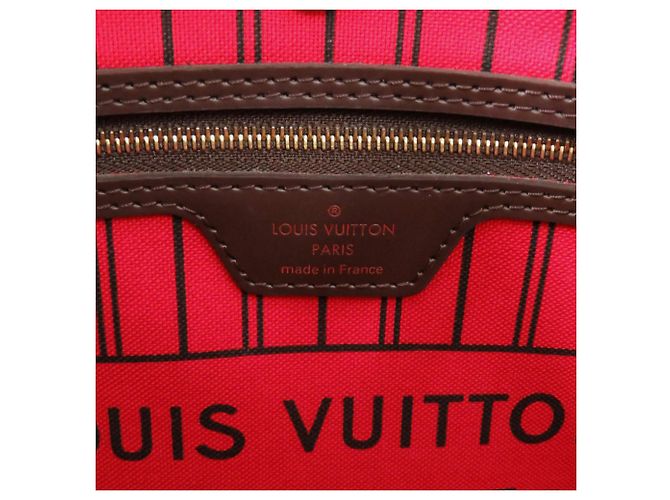 Borsa tote Louis Vuitton Neverfull PM Damier Cerise Marrone Fuschia - vista 9