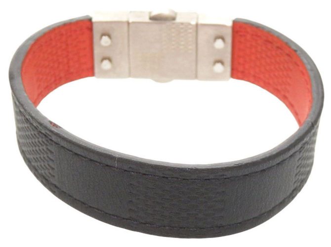 Pulsera charm reversible Damier Infini Louis Vuitton Negro Roja - vista 3
