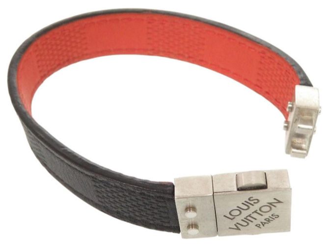 Pulsera charm reversible Damier Infini Louis Vuitton Negro Roja - vista 5