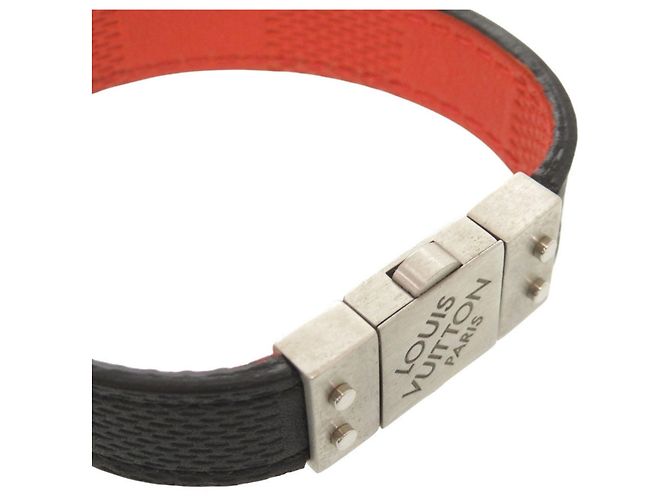 Pulsera charm reversible Damier Infini Louis Vuitton Negro Roja - vista 6