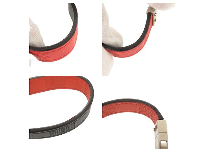 Pulsera charm reversible Damier Infini Louis Vuitton Negro Roja - vista 9