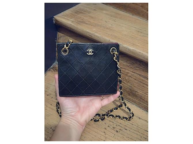 Mini Borsa Chanel Nera in Pelle Nero - vista 2
