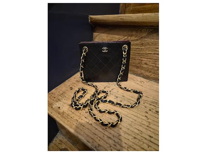 Mini Borsa Chanel Nera in Pelle Nero - vista 3