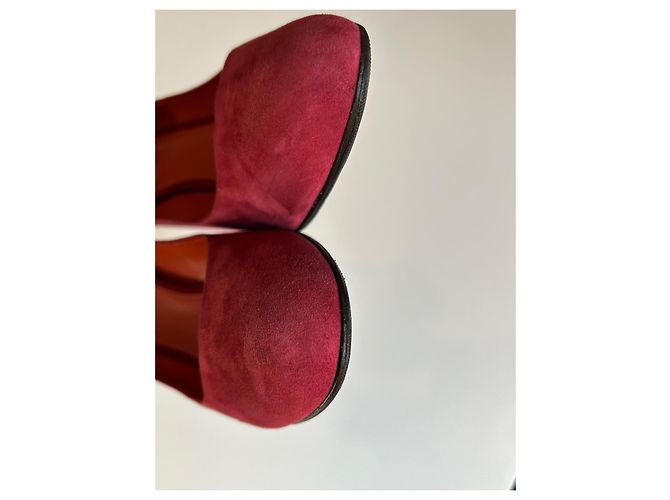 Escarpins Santoni en daim pourpre taille 41 Bordeaux Violet foncé - vue 10