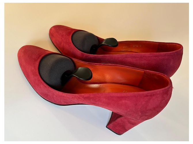 Escarpins Santoni en daim pourpre taille 41 Bordeaux Violet foncé - vue 14