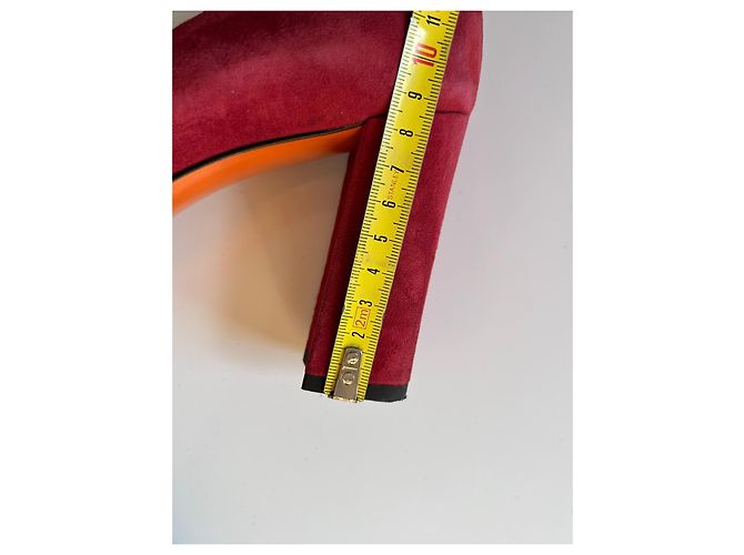 Escarpins Santoni en daim pourpre taille 41 Bordeaux Violet foncé - vue 16