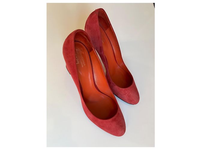 Escarpins Santoni en daim pourpre taille 41 Bordeaux Violet foncé - vue 2