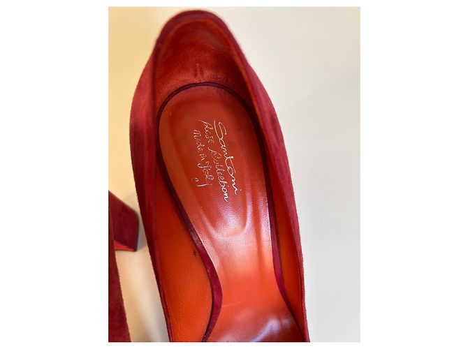 Escarpins Santoni en daim pourpre taille 41 Bordeaux Violet foncé - vue 3