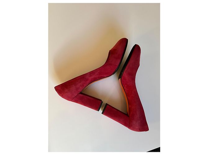 Escarpins Santoni en daim pourpre taille 41 Bordeaux Violet foncé - vue 6
