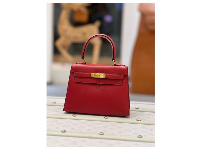 Hermès Borsa Kelly 20 Sellier in pelle Epsom Rosso - vista 4