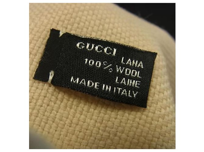 Stola in lana beige e nera da donna Gucci Nero - vista 4