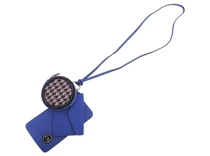 Funda de cuero para tarjetas Christian Dior Negro Azul - vista 3
