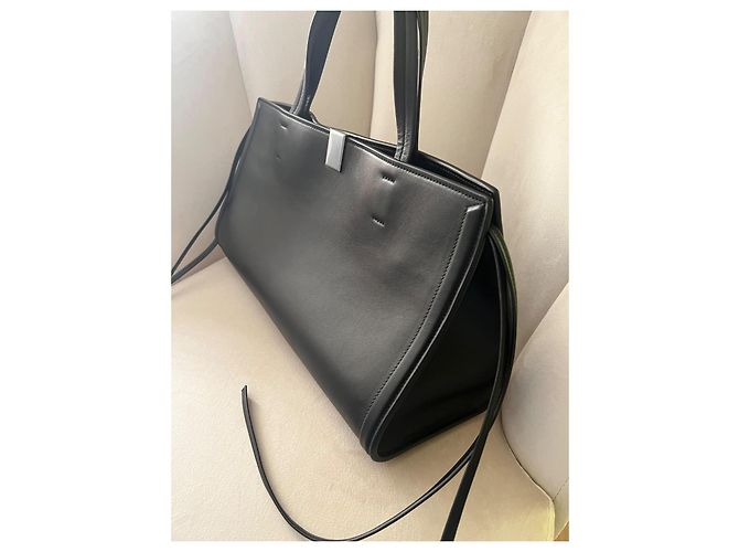 Borsa Phoebe Philo Kit Cabas Piccola Nera in Pelle Nero - vista 7