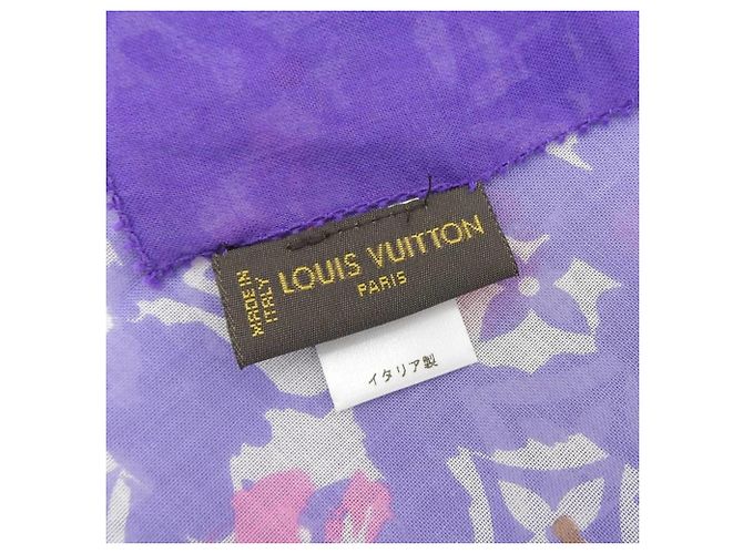 Bufanda grande de algodón Monogram Louis Vuitton Multicolor Púrpura - vista 9