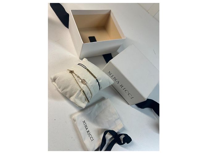 Set di 2 bracciali Nina Ricci Metallo Dorato e Cordino - vista 8