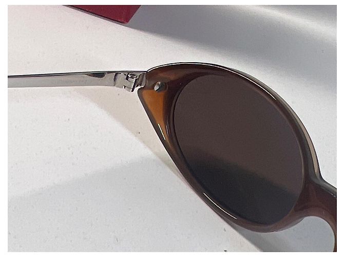 Gafas de sol Cartier Aspen marrones lentes ovaladas Castaño - vista 6