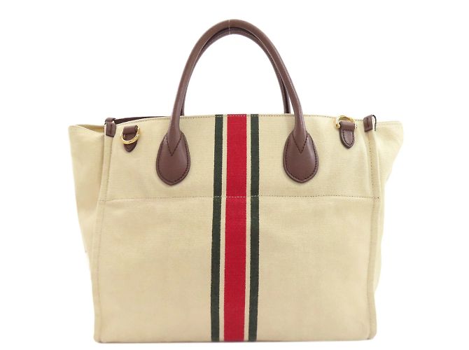 Borsa a mano doppia Gucci Sherry Line 2 in 1 Marrone Beige - vista 2