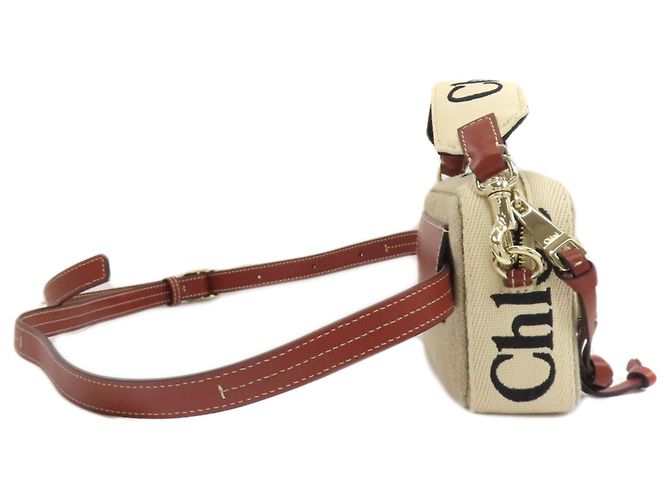 Chloé Woody Gürteltasche braunes Canvas - Ansicht 3