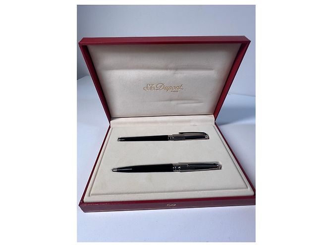 St Dupont Set de stylos S.T. Dupont Laque de Chine Noire et Argent - vue 2