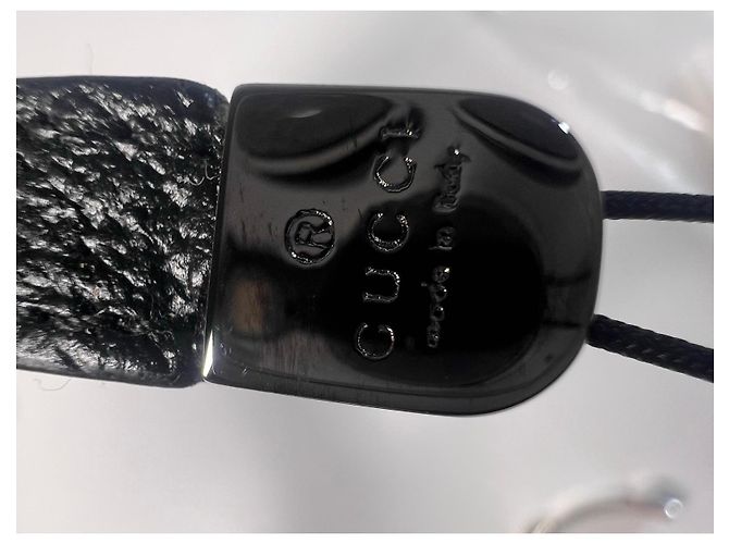 Cinturino per telefono Gucci GG Marmont in pelle nera Nero - vista 3