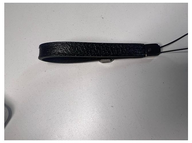 Cinturino per telefono Gucci GG Marmont in pelle nera Nero - vista 7