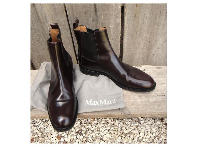Botines Max Mara de charol marrón oscuro - vista 2