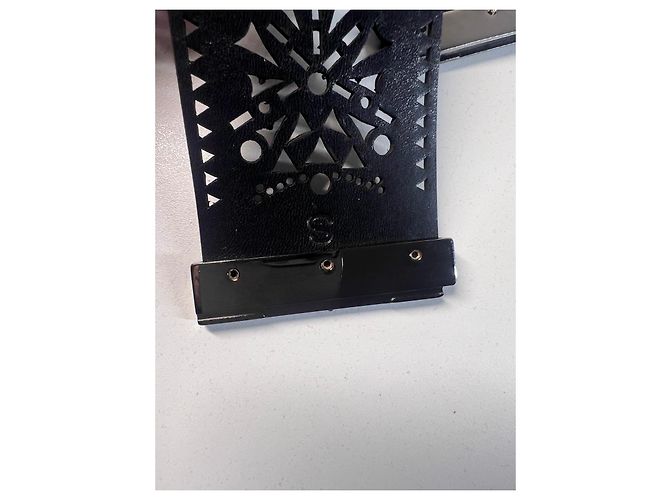 Bracciale a manica in pelle nera di Barbara Bui Nero - vista 10