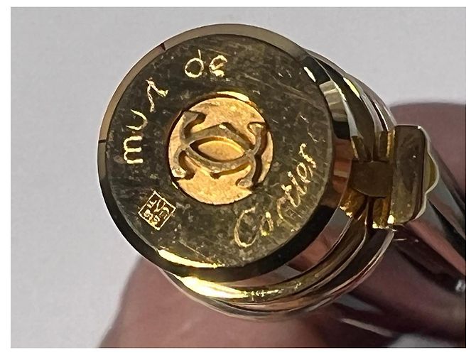 Stylo plume Cartier Must de Cartier TRINITY LAQUE MARBRE Marron Bijouterie dorée - vue 5