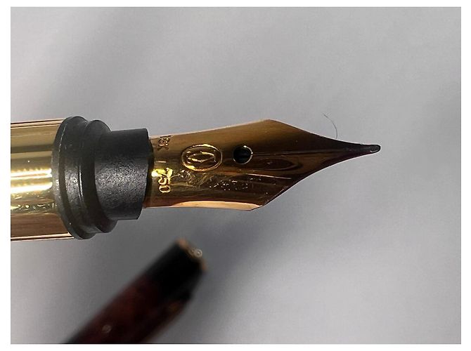 Stylo plume Cartier Must de Cartier TRINITY LAQUE MARBRE Marron Bijouterie dorée - vue 8