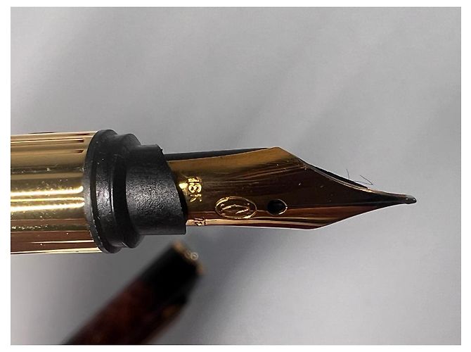 Stylo plume Cartier Must de Cartier TRINITY LAQUE MARBRE Marron Bijouterie dorée - vue 9