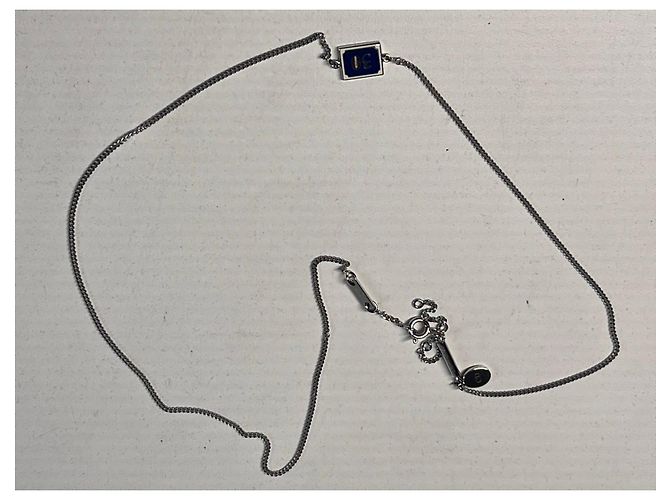 Collana Dior '30 Montaigne' in argento Blu Silver hardware - vista 18