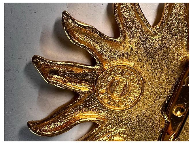 Autre Marque EDOUARD RAMBAUD Goldene Sonnenbrosche - Ansicht 5