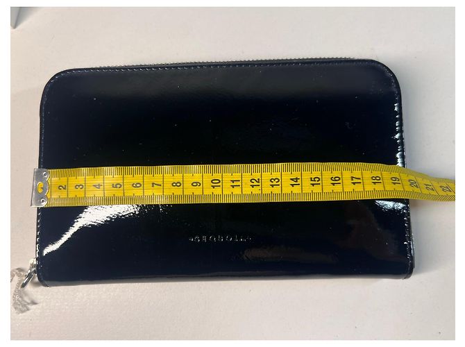 Autre Marque SEQUOIA Schwarze lackierte Leder-Zip-Geldbörse Sequoia Paris - Ansicht 12