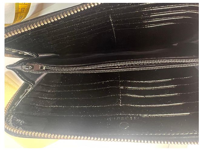 Autre Marque SEQUOIA Schwarze lackierte Leder-Zip-Geldbörse Sequoia Paris - Ansicht 9