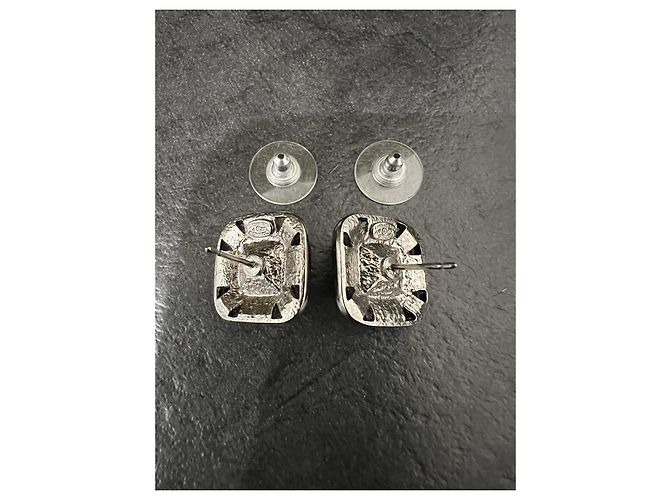 Boucles d'oreilles Chanel Cristaux Noirs Argent - vue 5