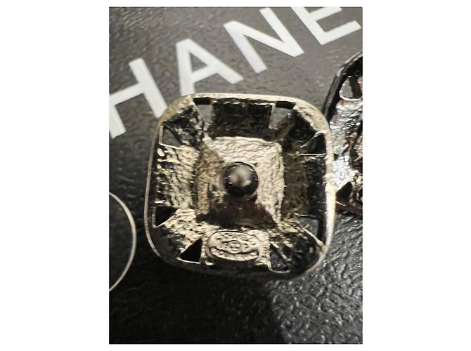 Boucles d'oreilles Chanel Cristaux Noirs Argent - vue 6