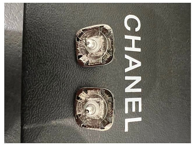 Boucles d'oreilles Chanel Cristaux Noirs Argent - vue 8