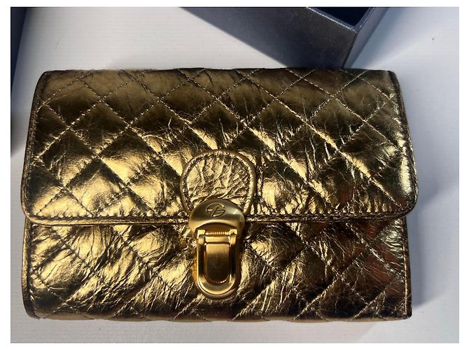 Autre Marque FRANCESCO BIASIA. Cartera acolchada dorada Dorado - vista 2