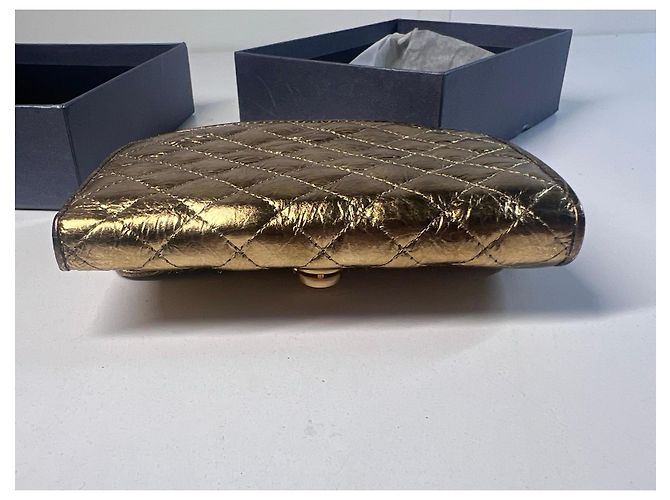 Autre Marque FRANCESCO BIASIA. Cartera acolchada dorada Dorado - vista 4