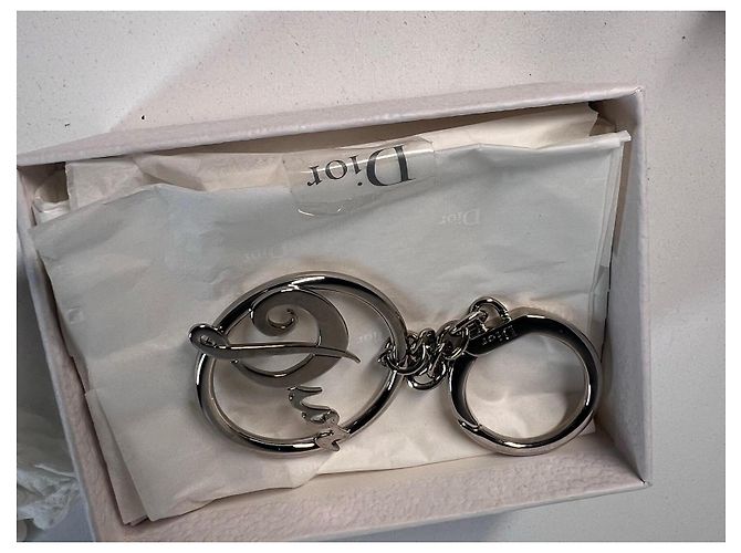 Portachiavi Dior in metallo argentato Argento - vista 3